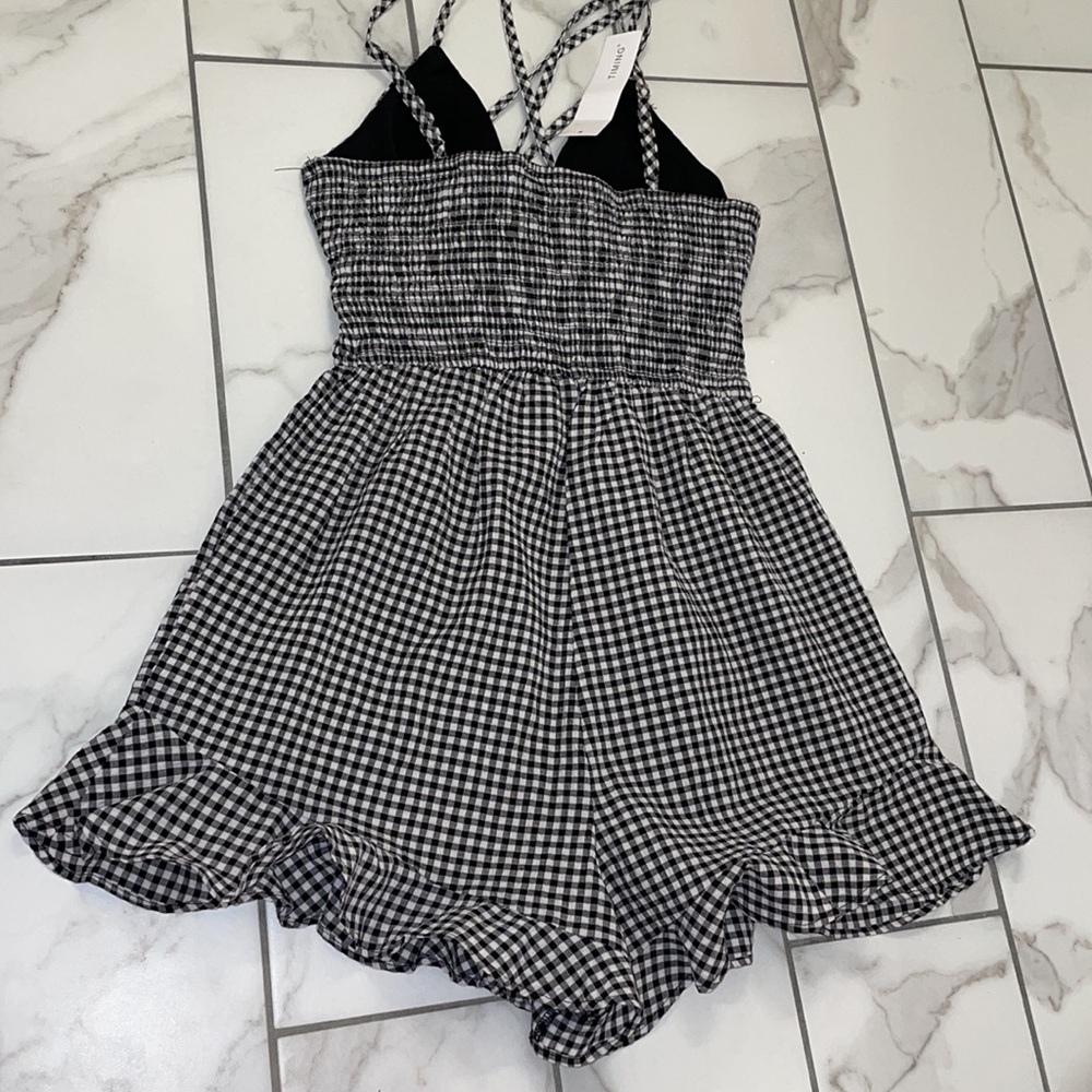 Nwt Checked Ruched Romper Size S - image 7